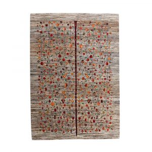 Hand Knotted Brown Grey Rug