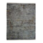 Hand-knotted Yellow and Gray Rug