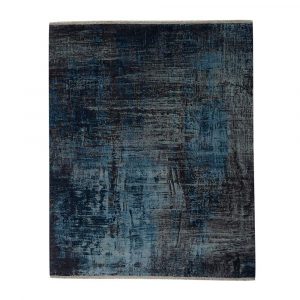 Hand Knotted Blue & Gray Rug