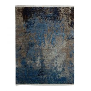 Hand Knotted Blue & Beige Rug